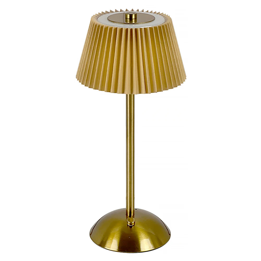 lampe chevet or plissée rechargeable usb moderne abat jour blanc rouge