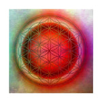tableau géométrique mandala vert rouge bleu orange artistique abstrait imperméable polyester