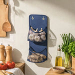 sac rangement mural gris bleu tissu maille moderne couches poches pratiques