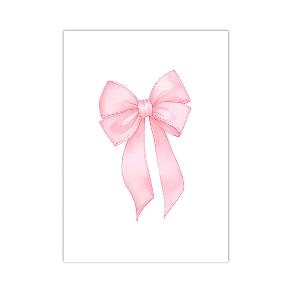 affiche art minimaliste abstraite rose arcs rubans texte manuscrit sans cadre