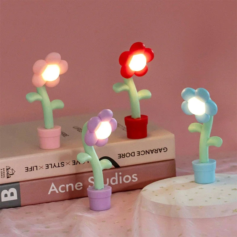 lampe table moderne plissée rouge bleu rose violet lumière cactus fleur chambre enfants