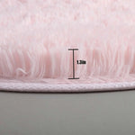 tapis rond peluche rose clair moderne salon chambre extérieur 120cm 140cm 160cm