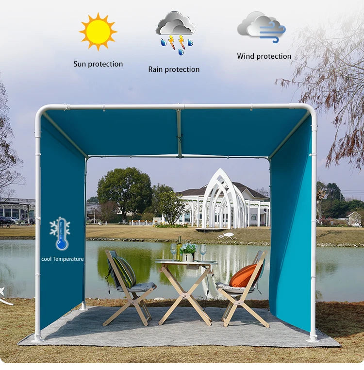 tonnelle rétractable moderne bleu clair durable anti uv imperméable alu windproof patio balcon
