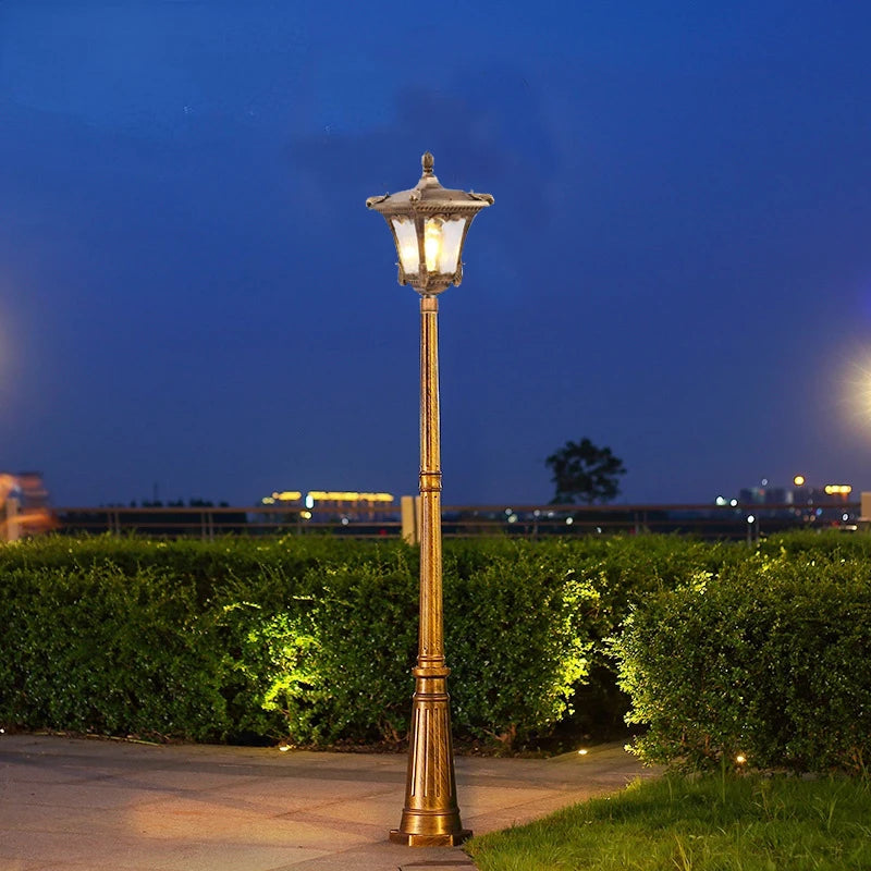 lampe rue extérieure rétro vintage éclairage public ip65 led noir or aluminium