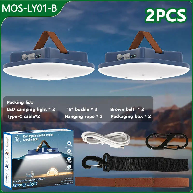 lampe camping vert led rechargeable aimant portable longue durée emergency