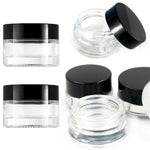 pots verre couvercles noirs conteneurs maquillage storage bottle minimaliste utilitaire
