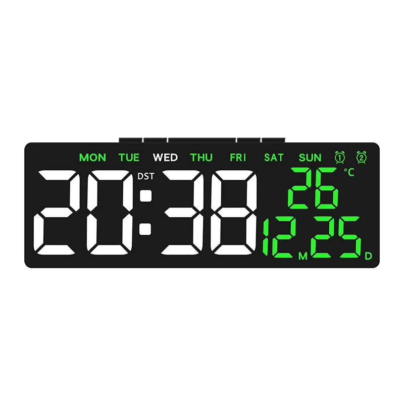 horloge numérique moderne alarme double timer led noir vert bleu compteur automatique