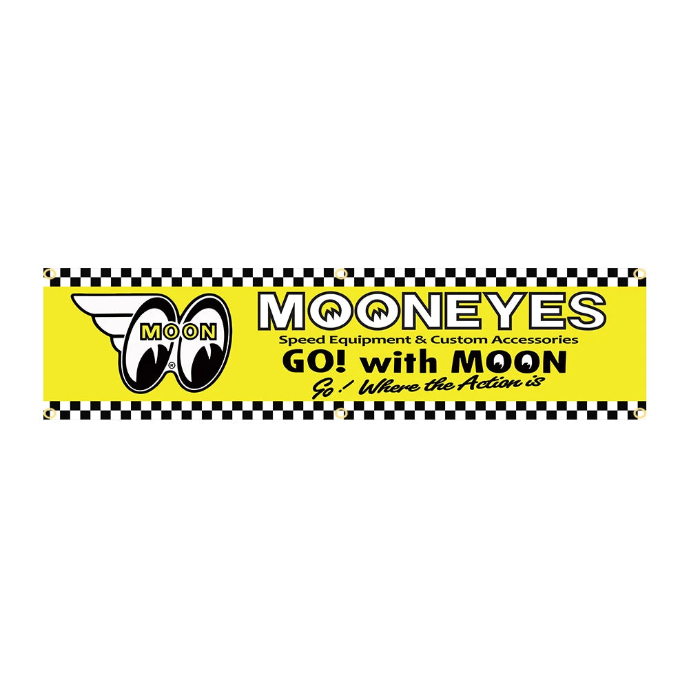 bannière publicitaire carreaux géométriques jaune noir moderne 60cm 240cmDecorationextérieur