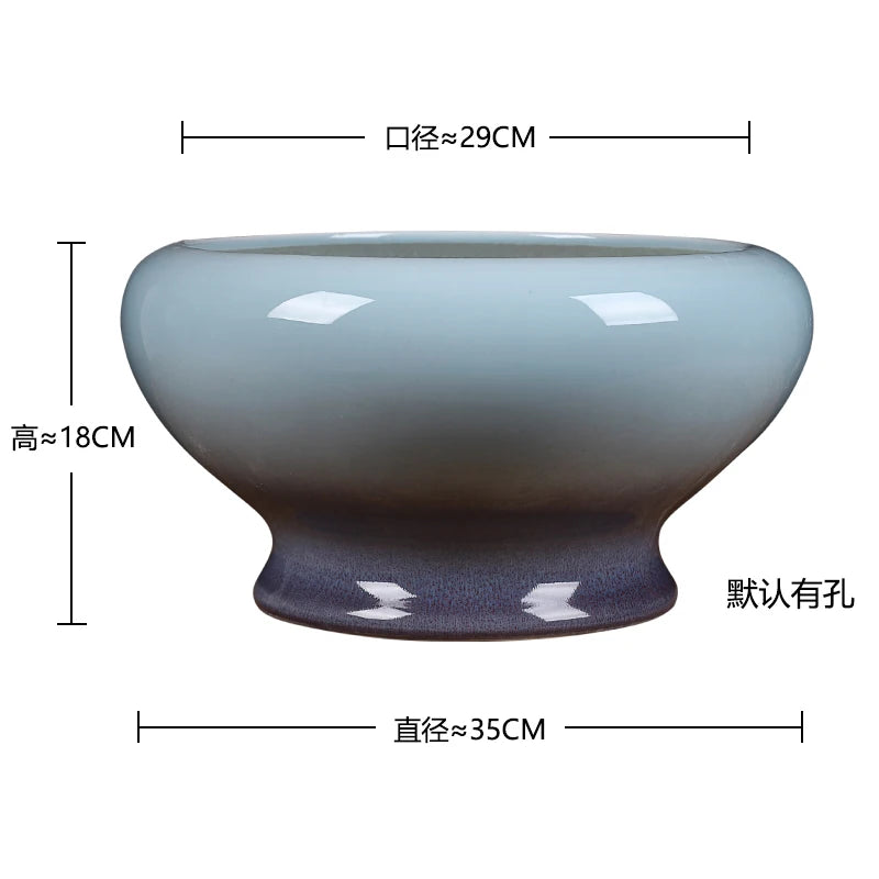 Bol décoratif en céramique gris dégradé de style moderne avec pieds.