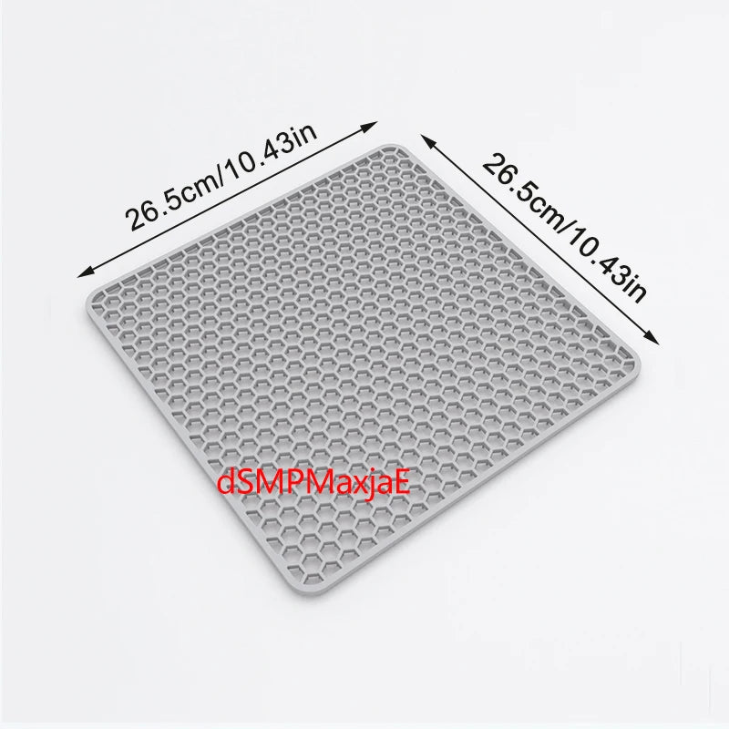 tapis protection silicone moderne gris perforations antidérapant cuisine vaisselle fond évier résistance chaleur