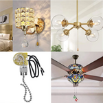 interrupteur chaîne ventilateur jaune argenté doré plastique métal utilitaire deux chaînes câbles électriques