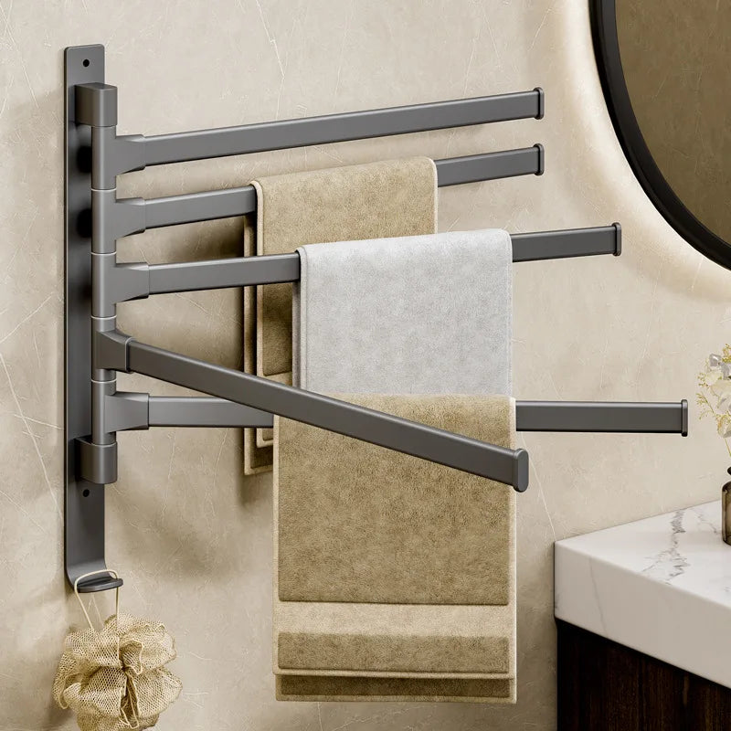 porte serviettes mural pliable gris moderne fixations vis serviettes