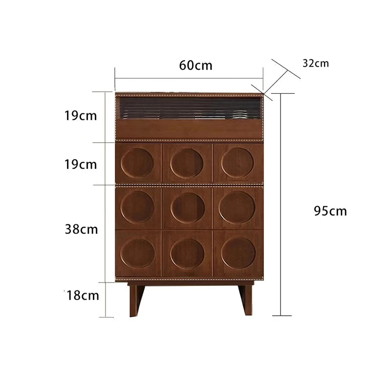 meuble salon vintage tiroirs transparents mid century rangement bois lisse étagères