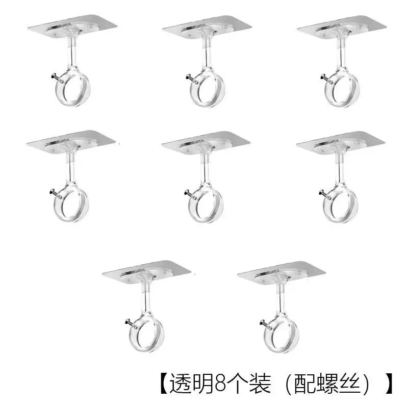 tige rideau noire moderne adhésif vis clips fixations 10mm diamètre