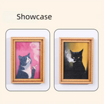 cadre photo aimant chat dessin animé bois naturel classique fumée animal compagnie magasin unique