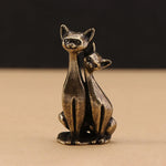 statuettes chats art deco résine bronze finement détaillées vintage mignonnes couple individuelles