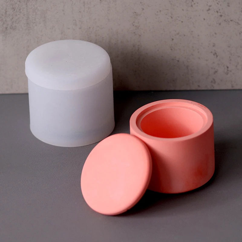 moule silicone bougie parfumée blanc rose pâle moderne minimaliste couvercle bricolage décoration maison