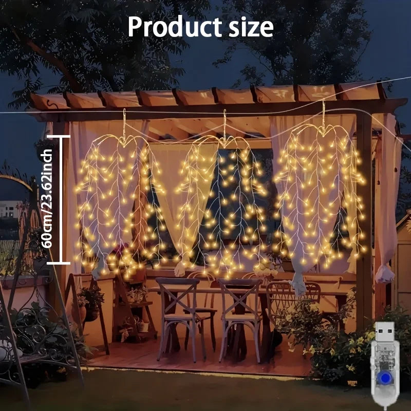 guirlande lumineuse led blanc doré filament moderne clips modes étanche noël fête maisonextérieur