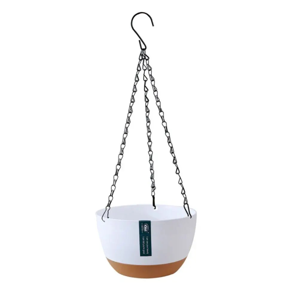 pots suspendus modernes plastique noir vert beige bleu unis opaques crochet
