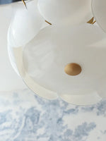 suspension lumineuse moderne blanc doré ronds translucides cuisine salle manger chambre coucher