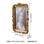 cadre photo or baroque ornements floraux classique moderne rectangle mural gravé
