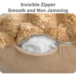 housse coussin hiver super douce peluche 100 polyester blanc beige rose verte moderne 45x45cm