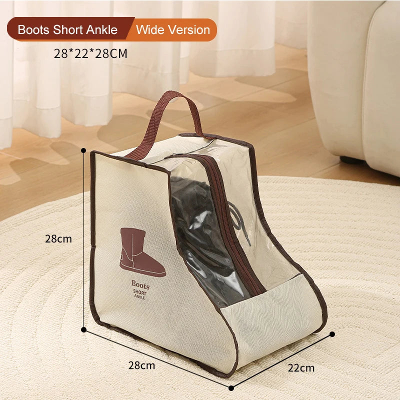 sac chaussures portable beige marron motif géométrique transparent poignées détachables moderne pratique
