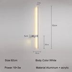 lampe murale moderne 92cm noir blanc vis fixation chambre salon entree