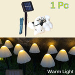 guirlande lumineuse solaire champignons multicolores moderne patio jardinextérieur decoration led spikes
