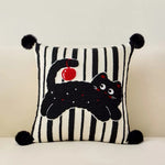 coussin carré 45x45cm motif animaux noir blanc cartoon amovible lavable