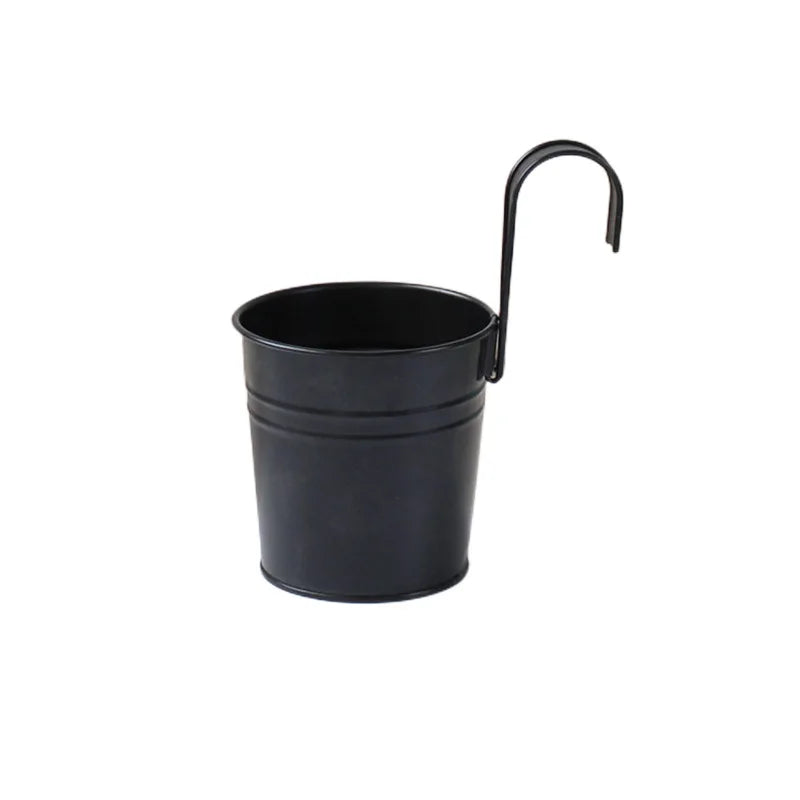 pots fleurs métalliques rouge bleu vert blanc rose violet anneaux suspension moderne minimaliste