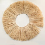couronne paille rustique beige clair texture naturelle décor mur intérieur wicker sans fixation simple
