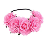 couronne fleurs artificielles bohème multicolore élastiquée femmes fêtes