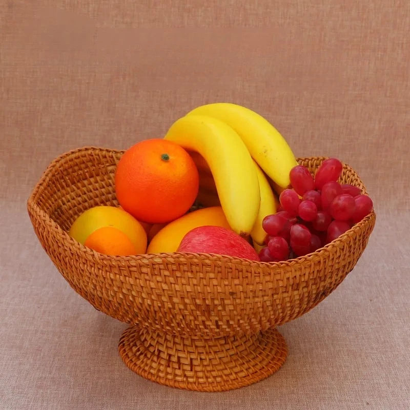paniers rotin tressé marron clair traditionnels rangement présentation maison cuisine