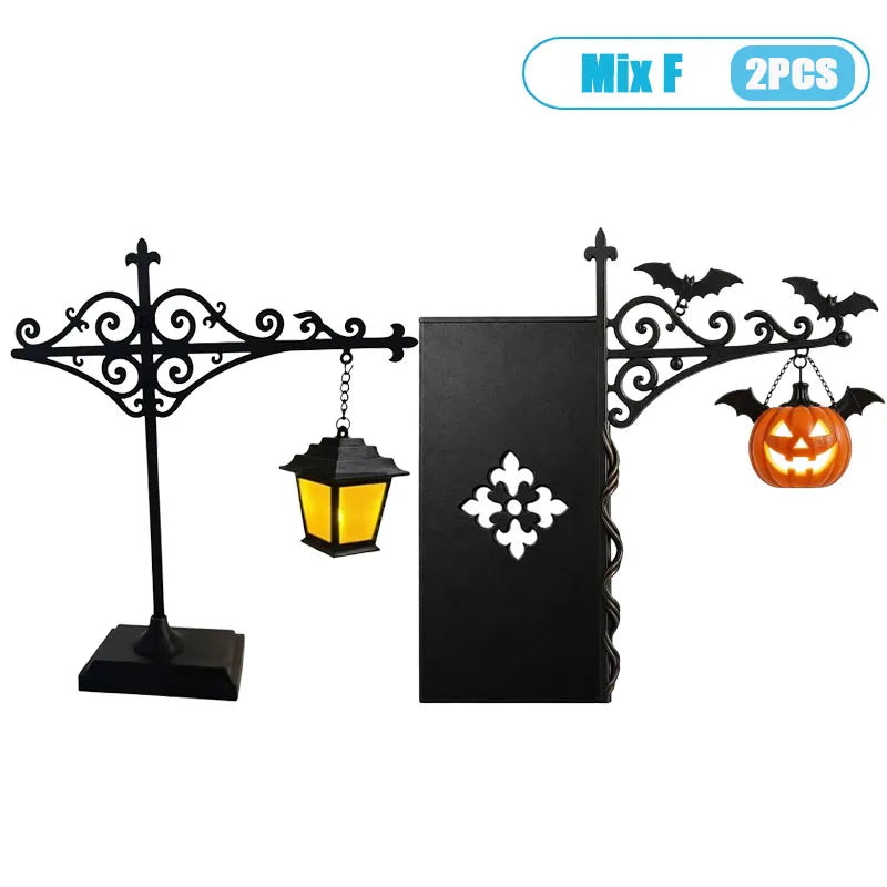 lampe murale vintage gothique motifs floraux fantôme livre noir écrou inclusion lanternes décoration