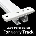 rideau support ressort blanc moderne accessoire inoxydable fixations rails électriques