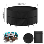 housse meubles extérieurs polyester imperméable noire moderne élastiques ajustables rectangle lshape rond