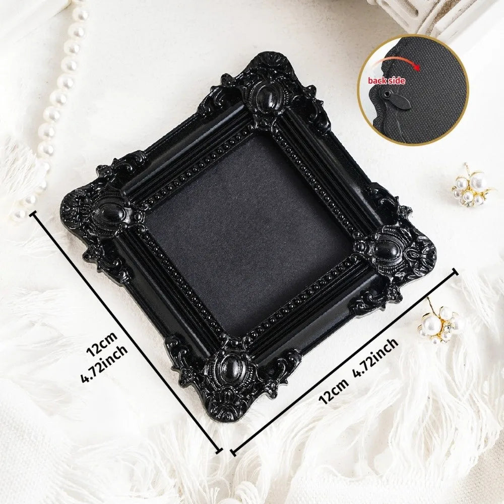 cadres décoratifs noirs ornements baroques classiques adhésifs papier noir brillants intérieurs suspension miroir fixations