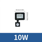 projecteur led extérieur noir capteur mouvement étanche aluminium mur jardin sécurité