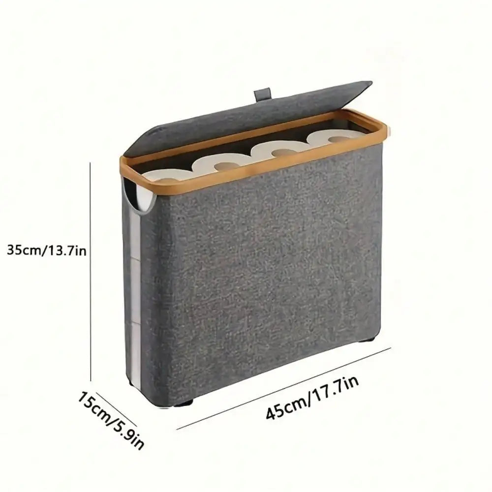 boîte papier toilette bambou noir moderne pratique grande capacité chambre salon