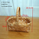 panier tressé bois naturel réutilisable traditionnel poignée anneaux métalliques rustique utilisation multiple fleuriers decoration