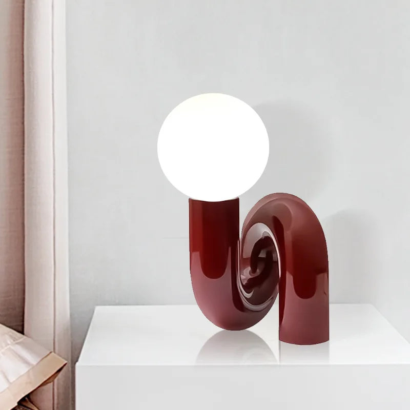 lampe table moderne rouge bleu blanc rose ampoules led verre dépoli italien basse consommation