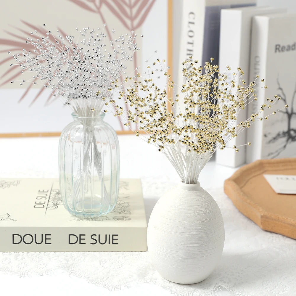 décoration mariage bouquets artificielles vases argentés modernes intérieur