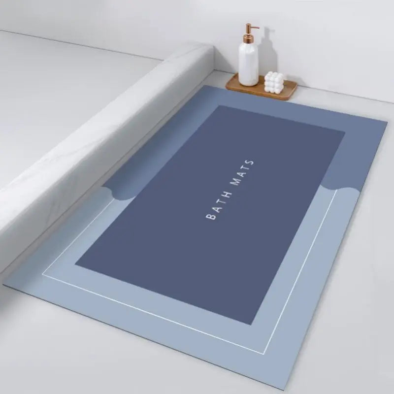 tapis bain gris vert moderne minimaliste lavable main machine usage maison salle bain