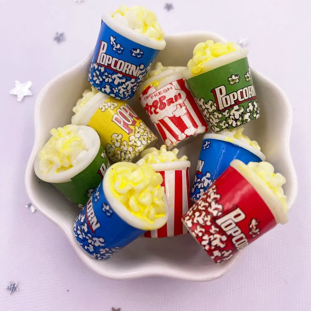miniatures popcorn gobelets résine rouge bleu vert jaune blanc texturées films