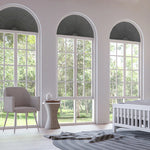 rideau plissé blanc opacité moderne pliures horizontales semi circulaire tissu polyester isolation thermique