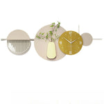 horloge murale moderne or beige géométrique minimaliste 100x38cm chambre salon decoration