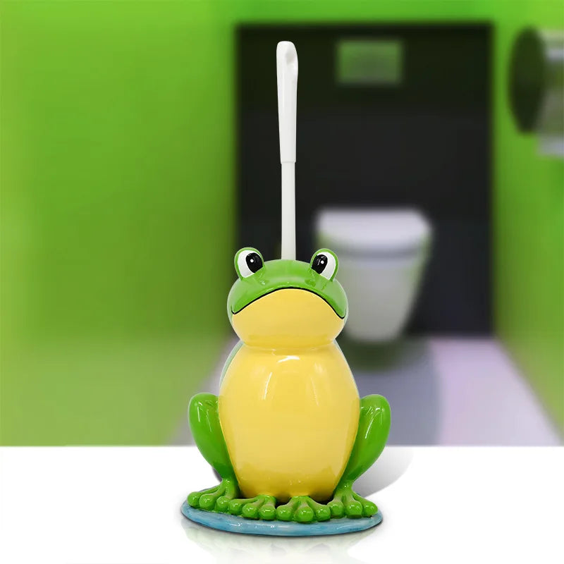 porte brosse toilette animal décoratif grenouille oiseau singe vache vert bleu Jaune