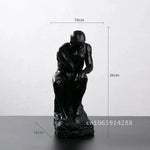 statue penseur rodin résine blanc noir classique art antique décoration intérieure salon
