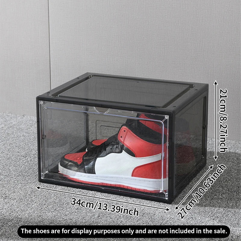 boîtes chaussures transparentes empilables moderne respectueuses environnement utilisation multiple